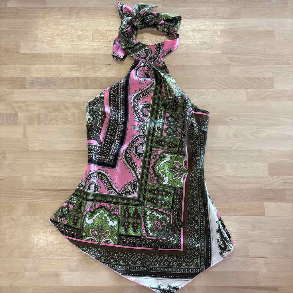 First Kiss Size S Pink/Green Halter