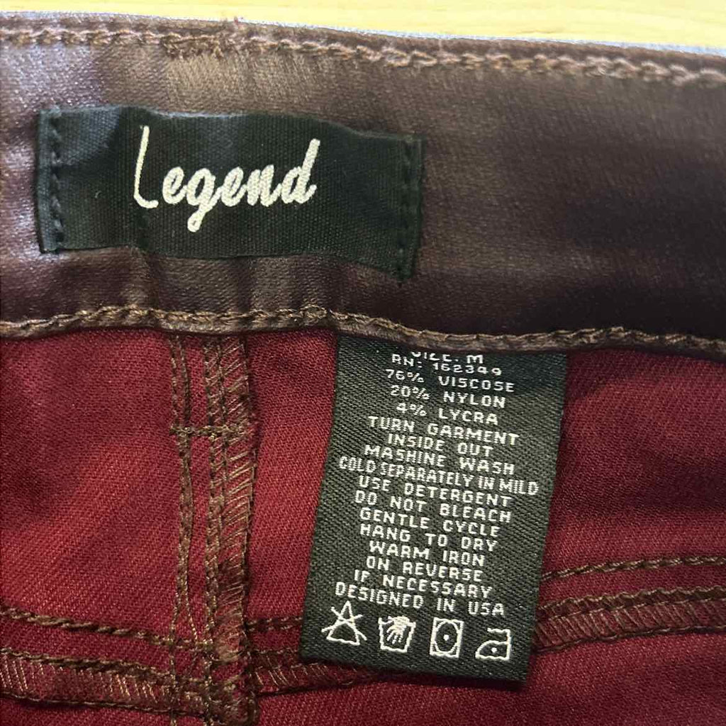 LegEnd Size M Burgandy Faux Leather New Pants