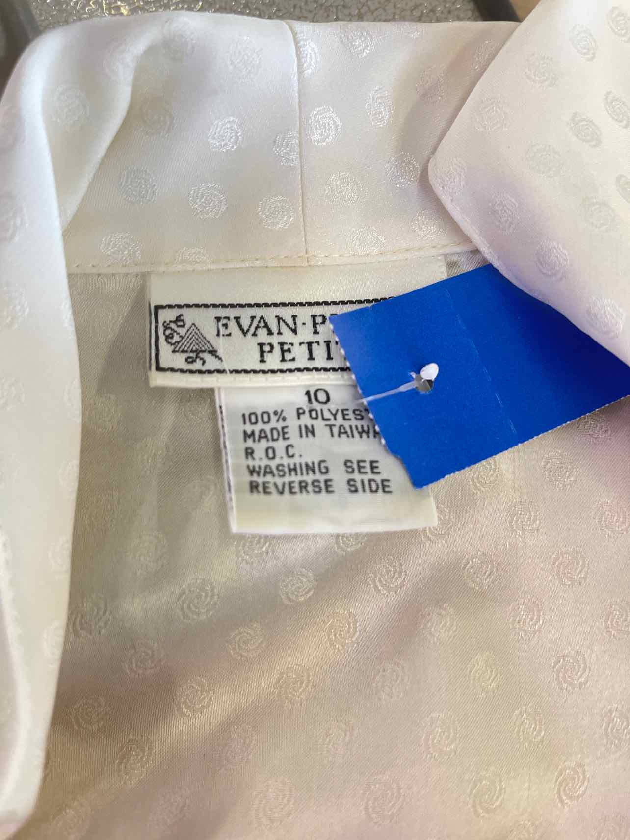 Evan Picone Size 10 White Preloved Button Down LS