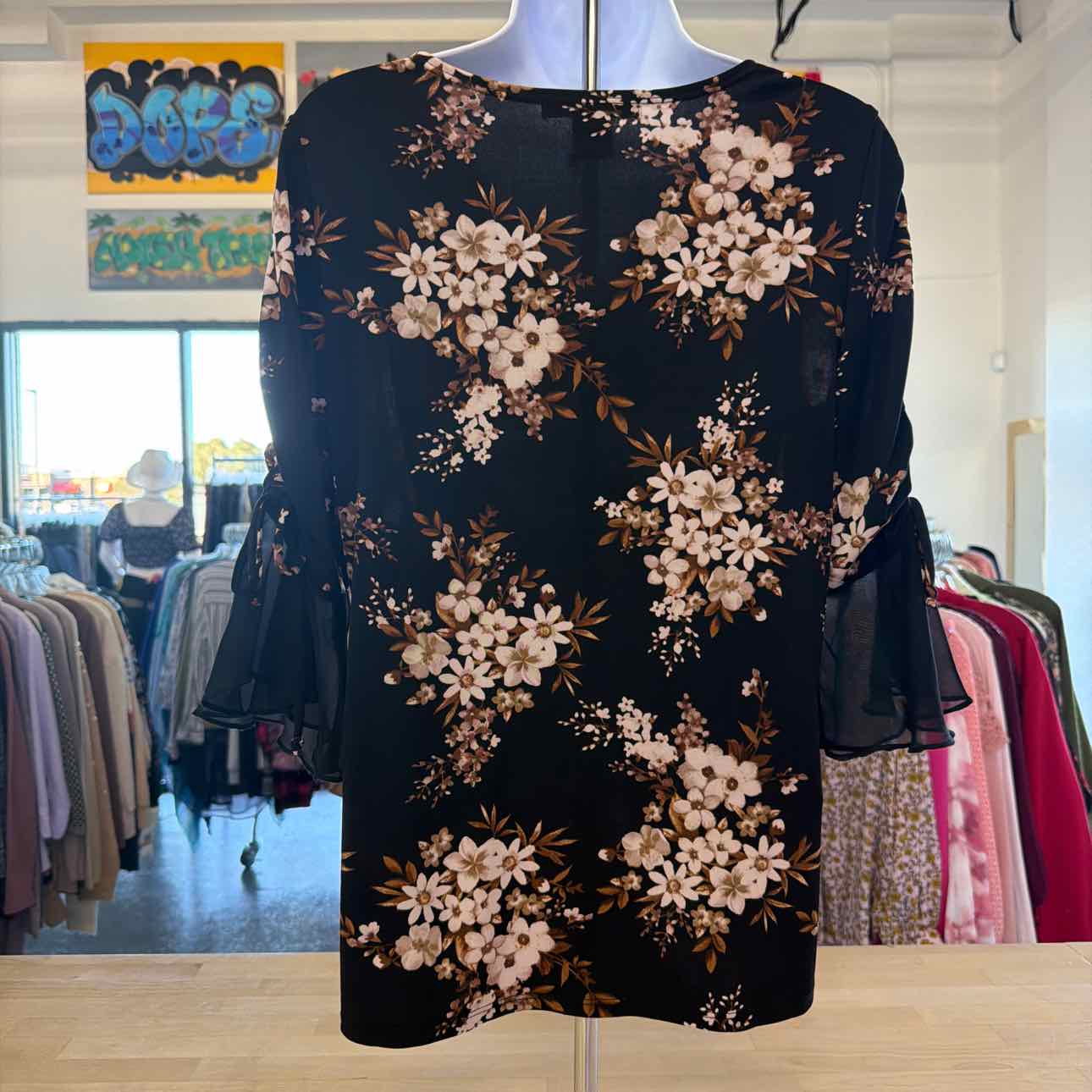 Adele and May Size S Black Polyester Spandex Preloved Blouse