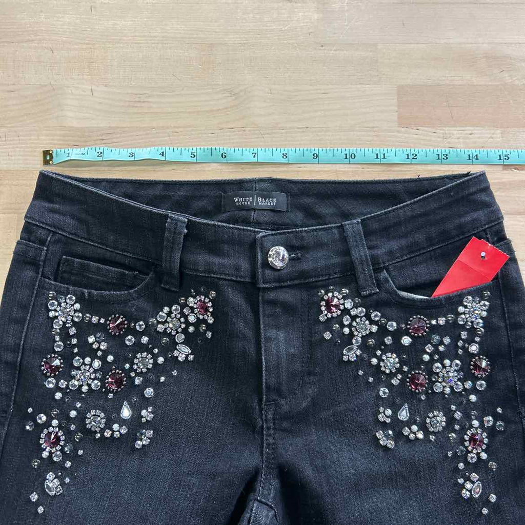 White House Black Market Size 0 Black Denim Preloved Jeans