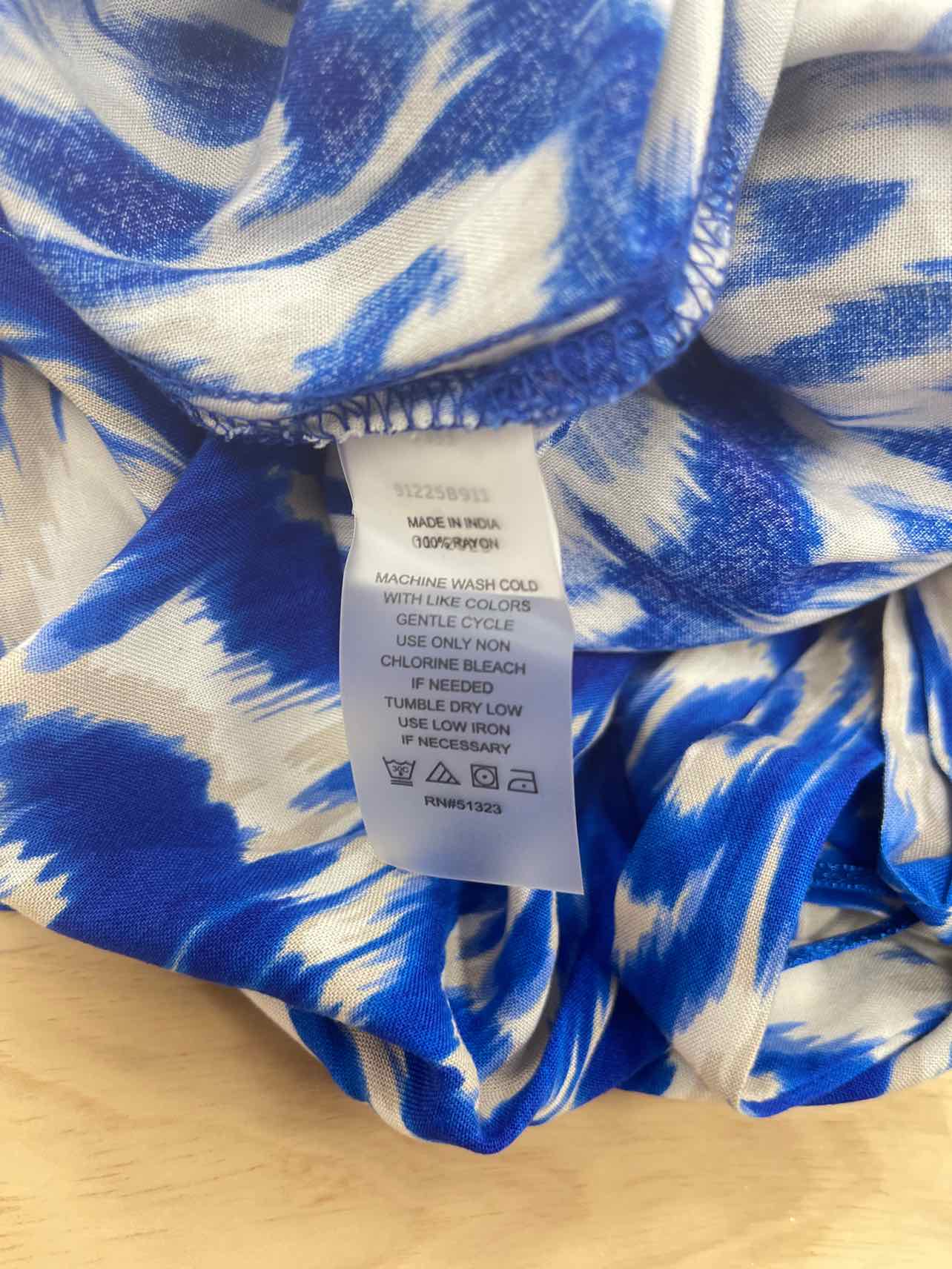 Vince Camuto Size XL V-Neck Tie-Strap Cascade-Leg Jumpsuit - Royal Azure