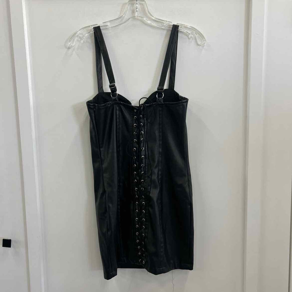 Finesse Size M Black Leather Preloved Dress