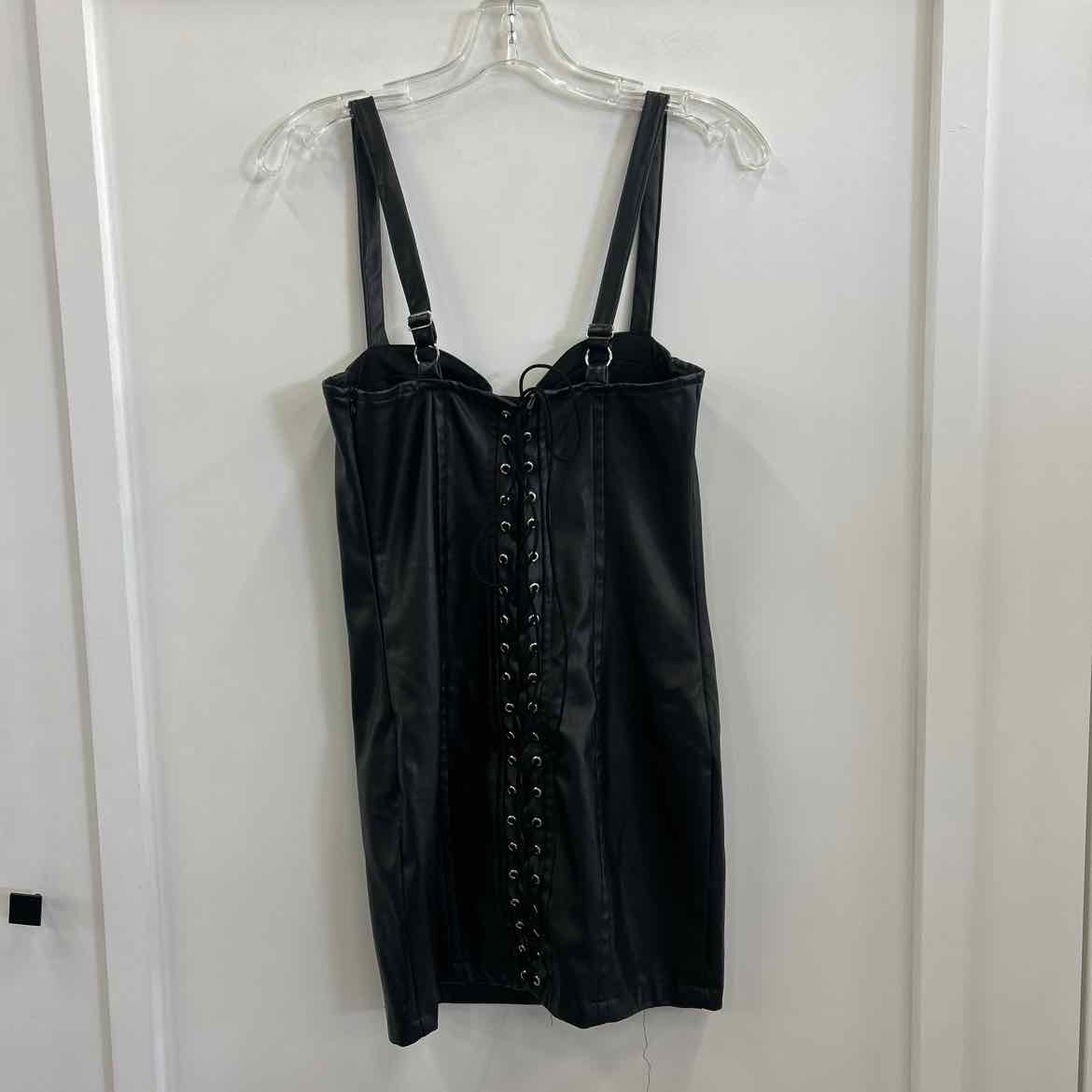 Finesse Size M Black Leather Preloved Dress