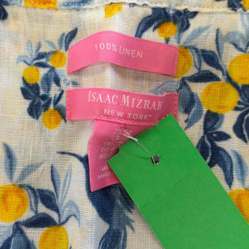 Isaac Mizrahi Size 2X Blue Linen Preloved Button Down SS