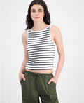 ultra flirt Size S Striped Boat-Neck Tank Top
