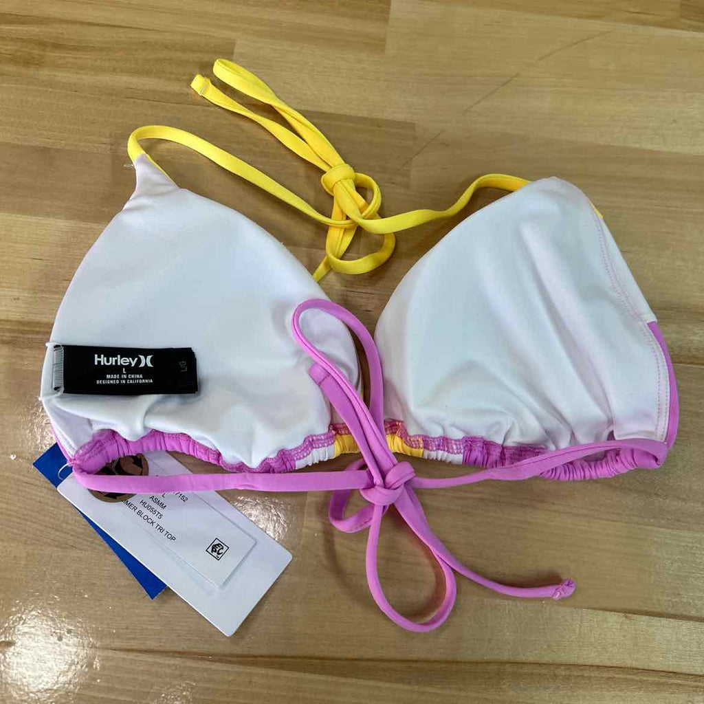 Hurley Size L Summer Block Tri Womens Bikini Top