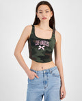 GRAYSON/THREADS Womens Cropped Camo-Print Tank Top
