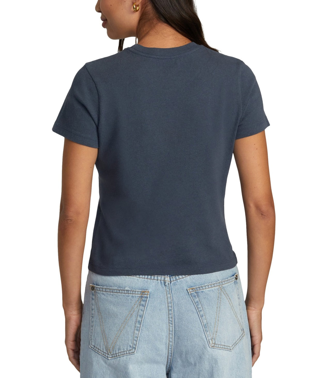 Rvca Women's Floral Graphic Cotton T-Shirt - Outer Space