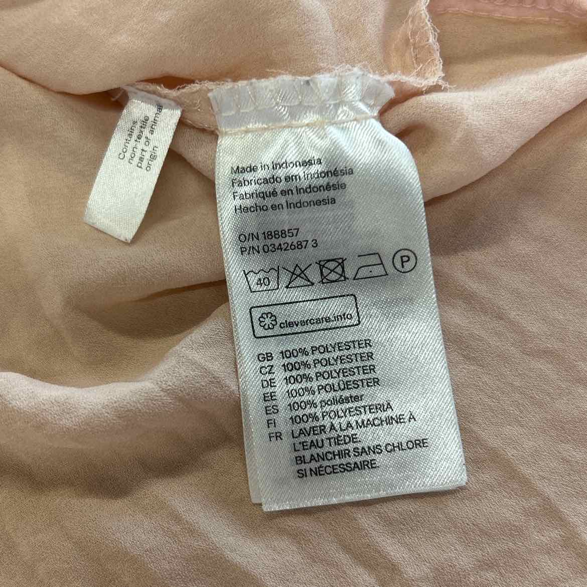 H&M Size 14 Pink Silk Preloved Button Down LS