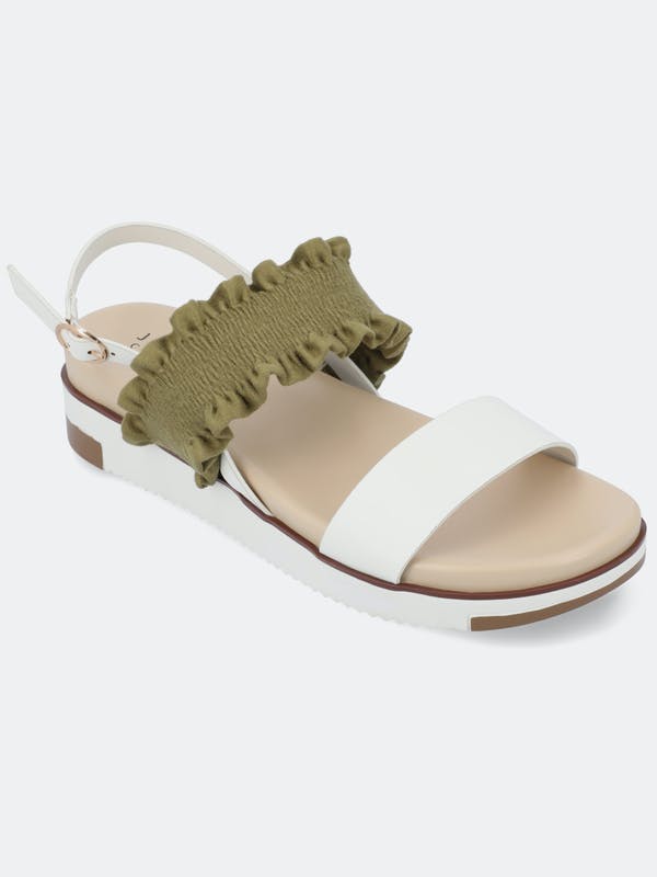 Journee Collection Shoe Size 9 White Faux Leather Wedges