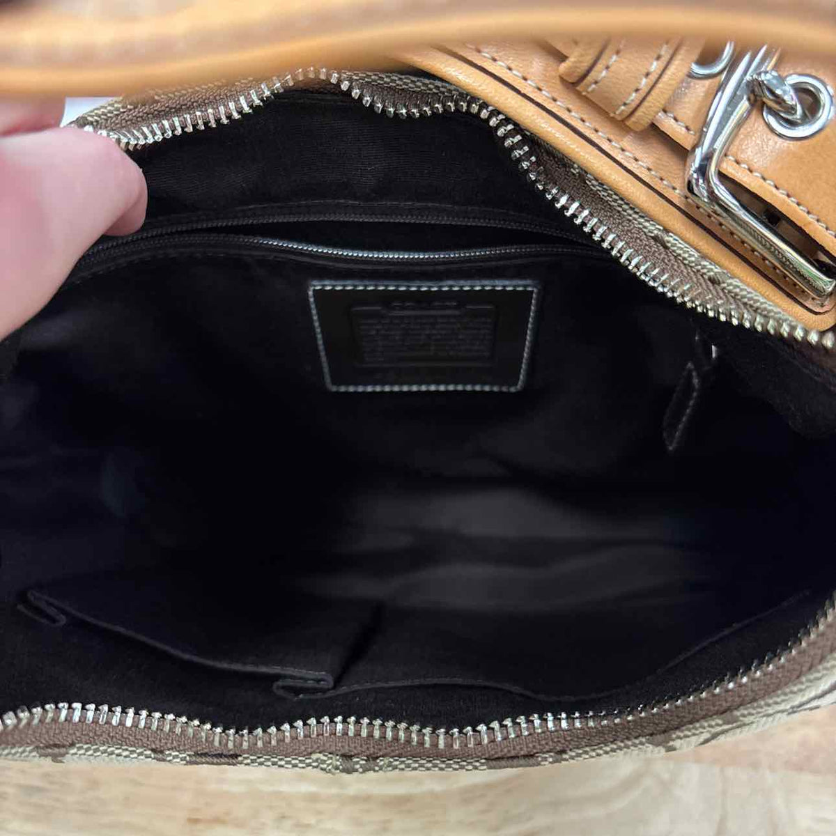 Coach Tan Leather Preloved Handbag