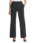 Dkny Petite Solid Fixed-Waist Slant-Pocket Wide-Leg Pants