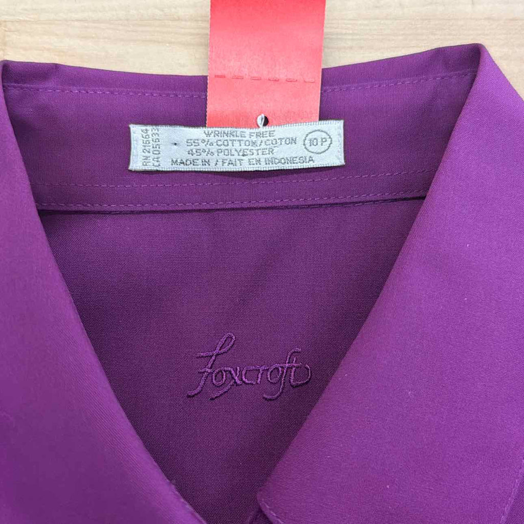 Foxcroft Size 10P Purple Preloved Button Down Shirt