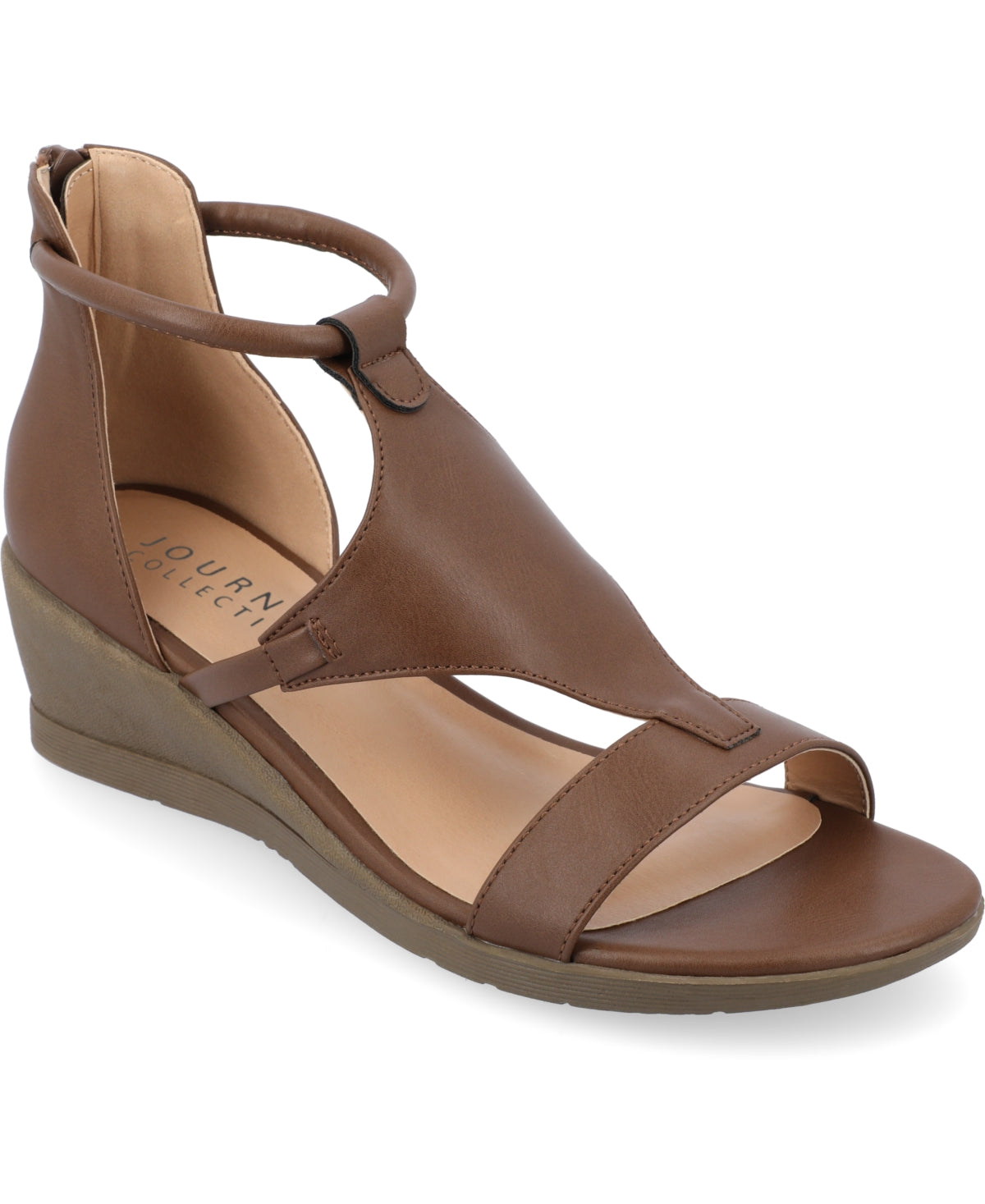 Journee Shoe Size 9 Brown Trayle Wedge Sandals NWT