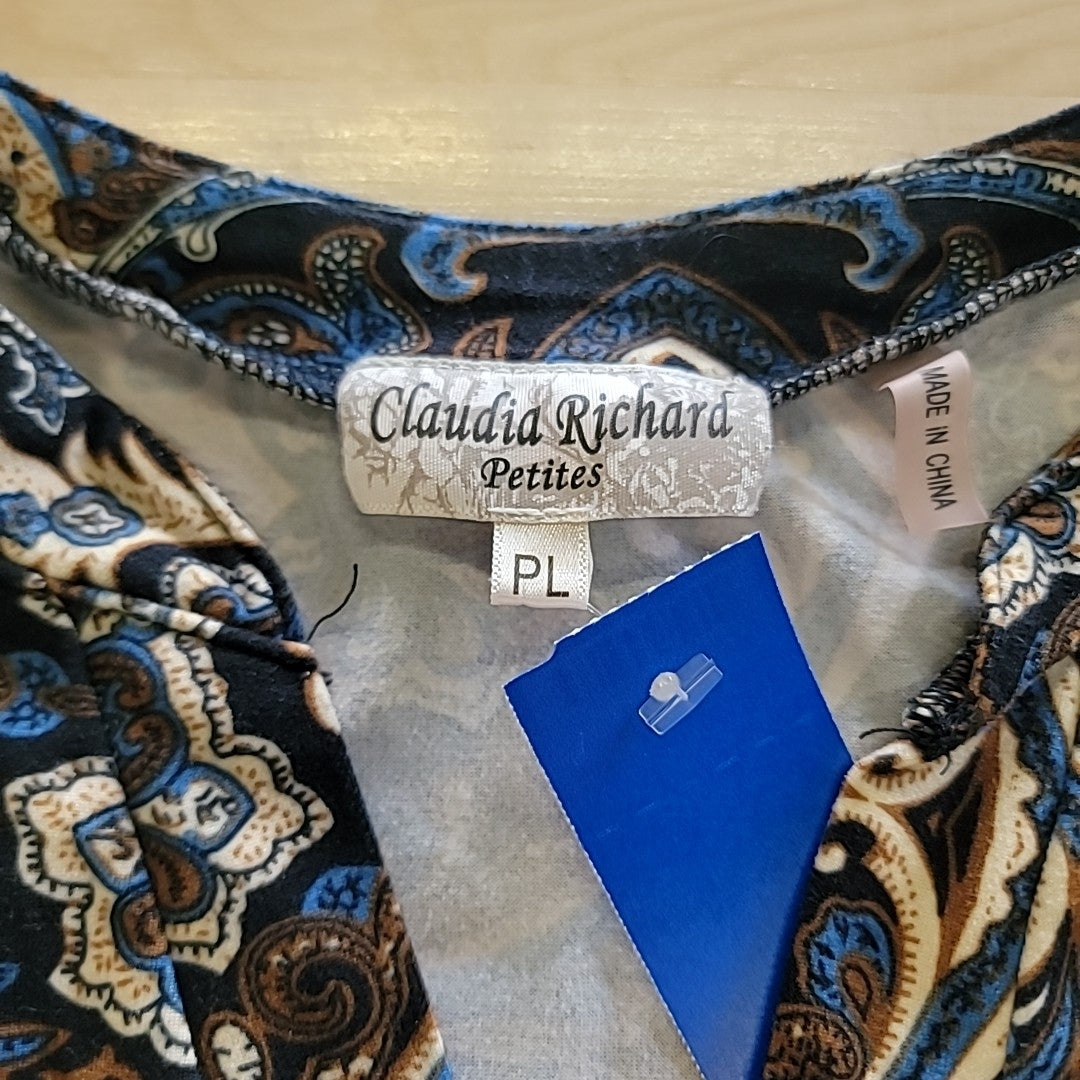 Claudia Richard Size PL Brown & Blue Long Sleeve