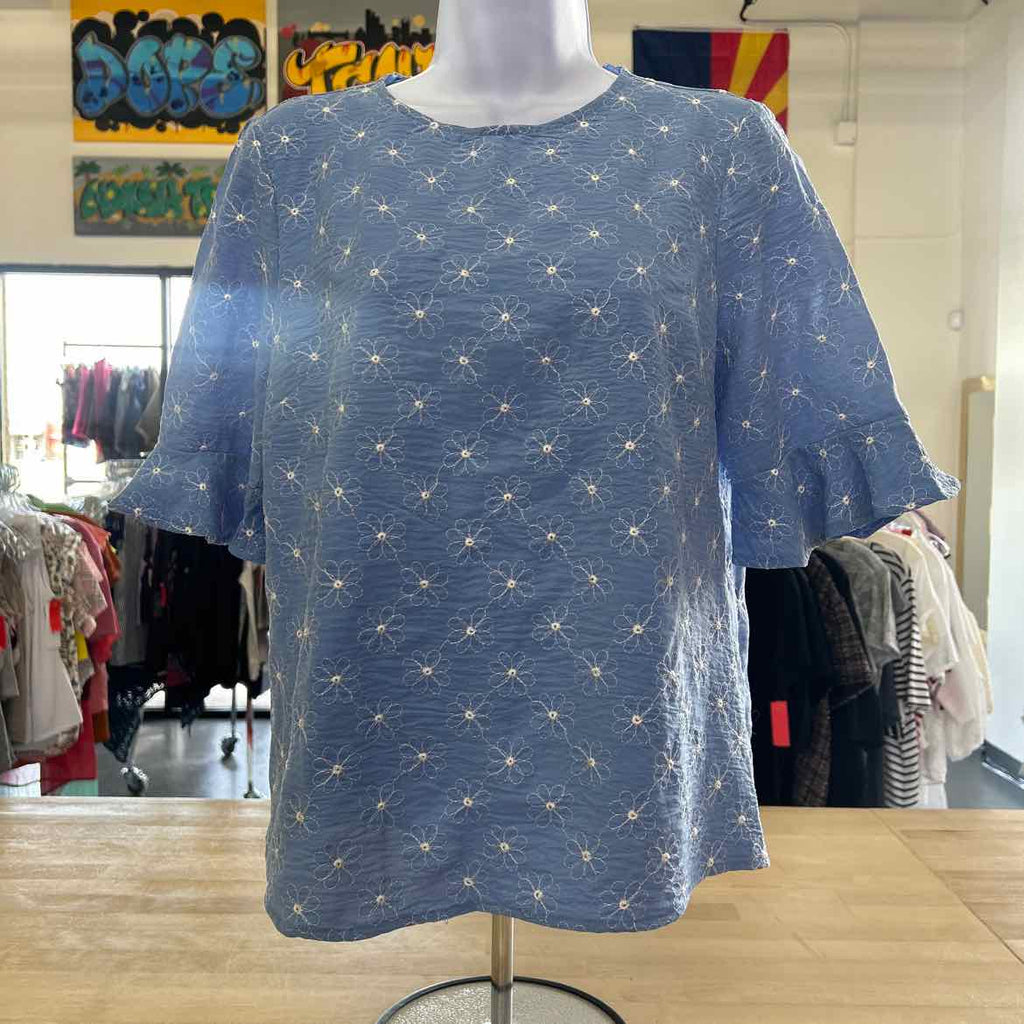 CeCe Size S Blue White Preloved Blouse