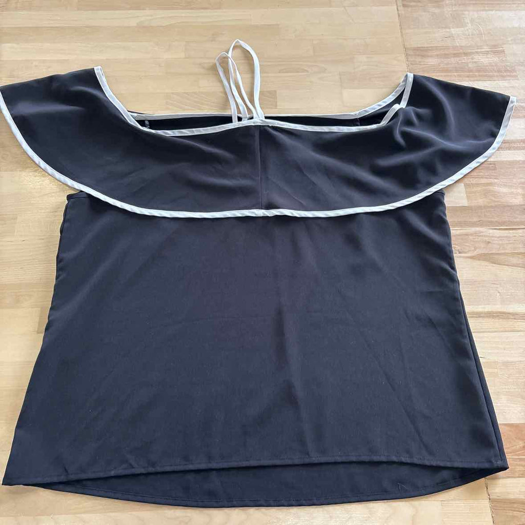 Calvin Klein Size L BLACK & WHITE Blouse