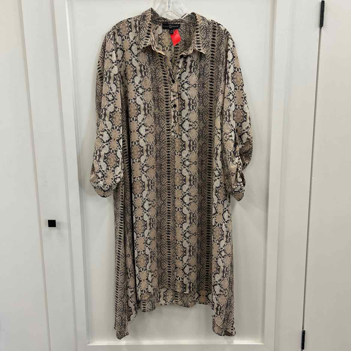 Fred David Size 2X Tan Preloved Dress