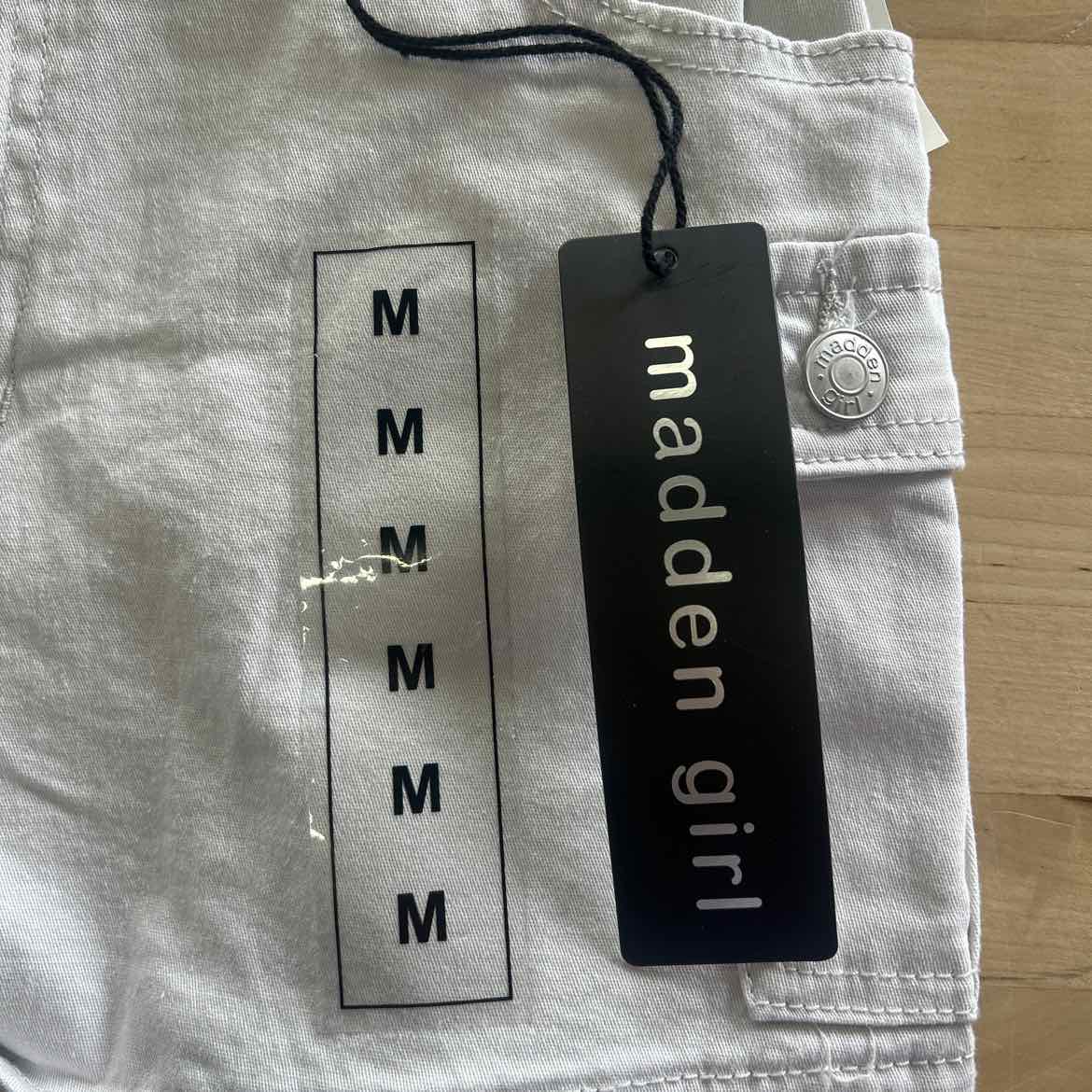 Madden Girl Juniors' High Rise Utility Shorts - Nimbus Cloud - M