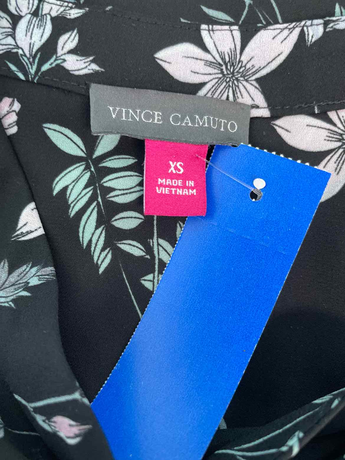 Vince Camuto Size XS Blue & Aqua Print Sleeveless