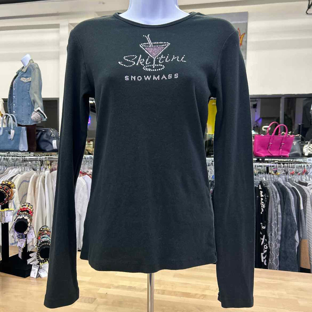 Bella Size M Black Rhinestone Longsleeve