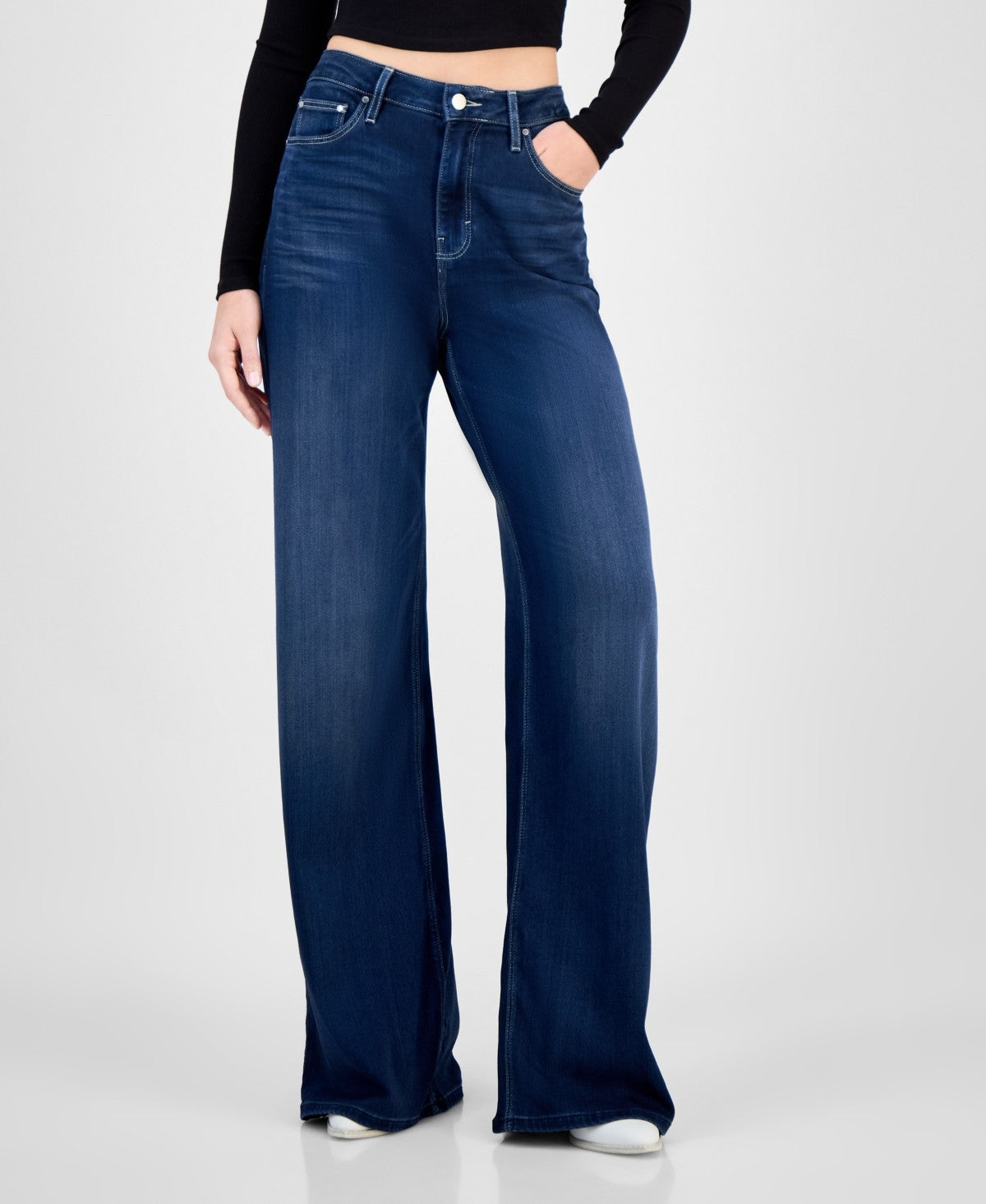 Guess Women's Bellflower Wide-Leg Jeans - COMFY BLUE