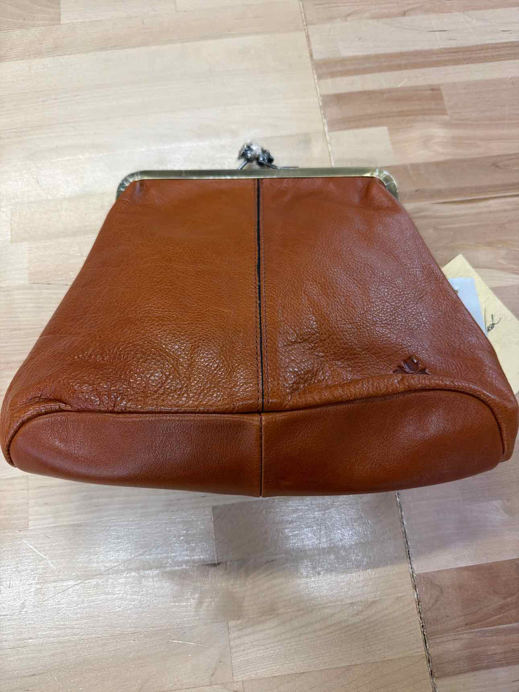 Patricia Nash Sofia Kisslock Leather Bag - Cognac