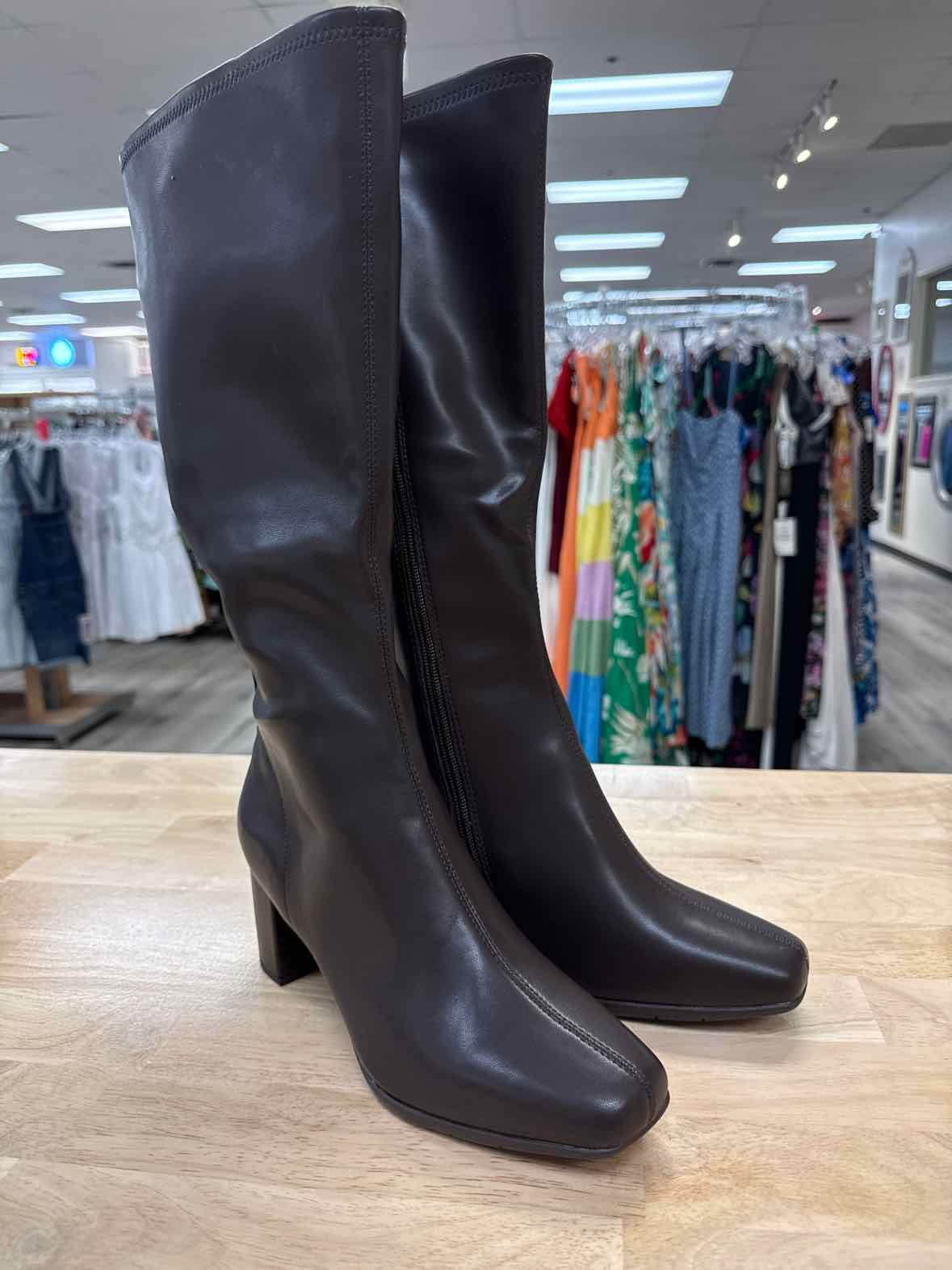 Aerosoles Size 8.5 W Brown Micah High Heel Riding Boots NWT