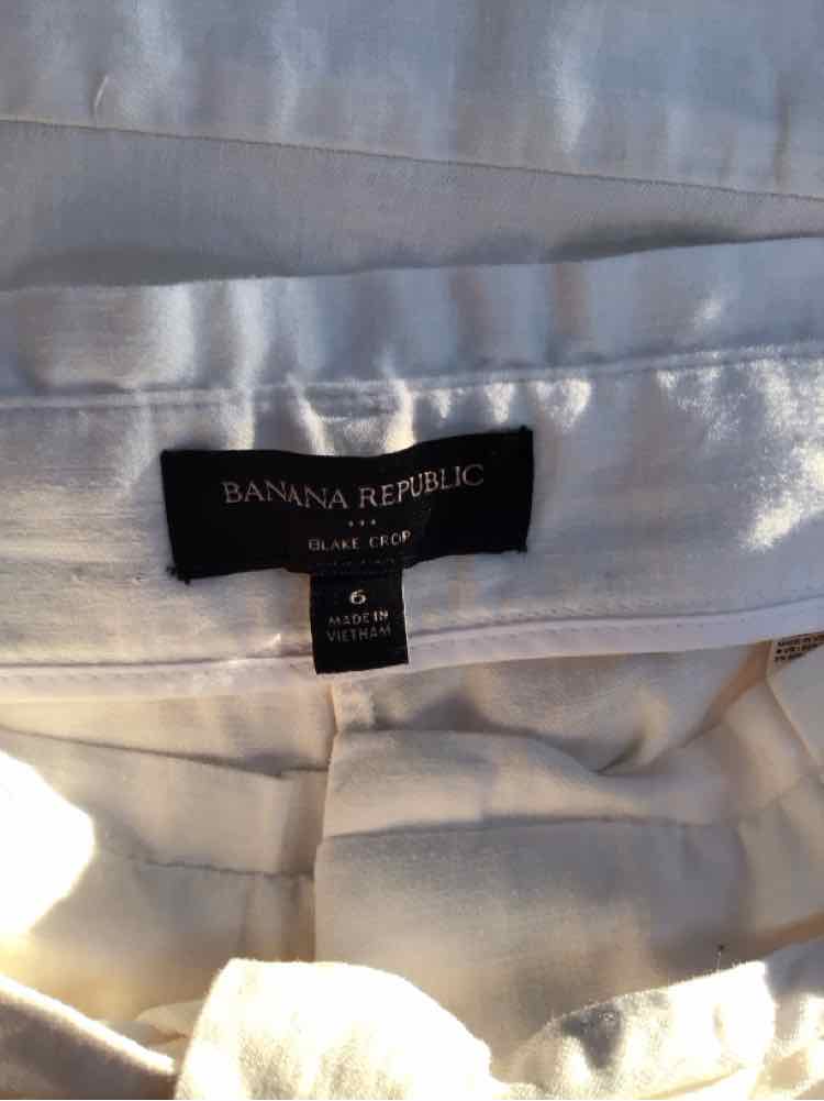 Banana Republic Size 6 White Preloved Pants