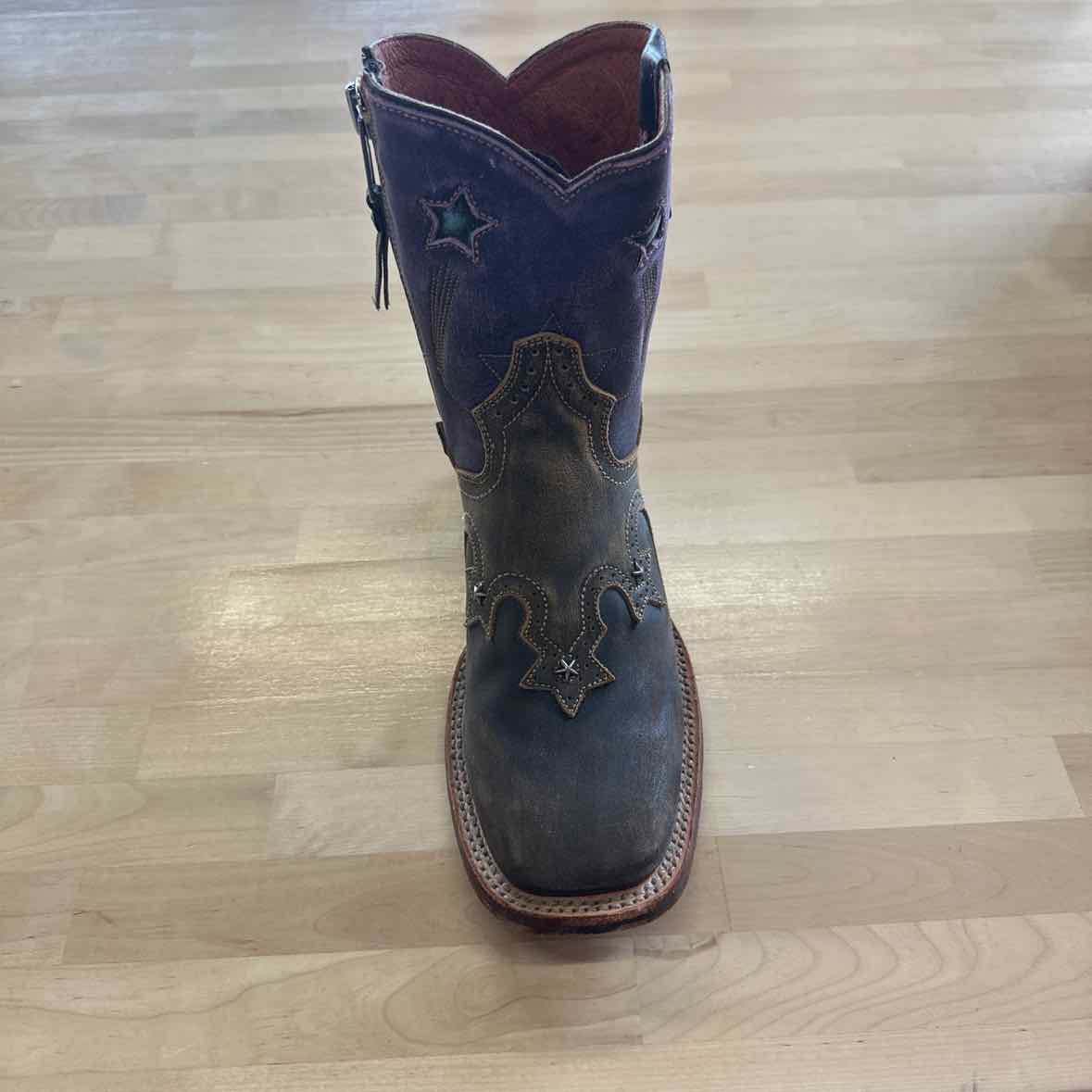 Dan Post Shoe Size 8.5 Purple/Brown Leather Boots