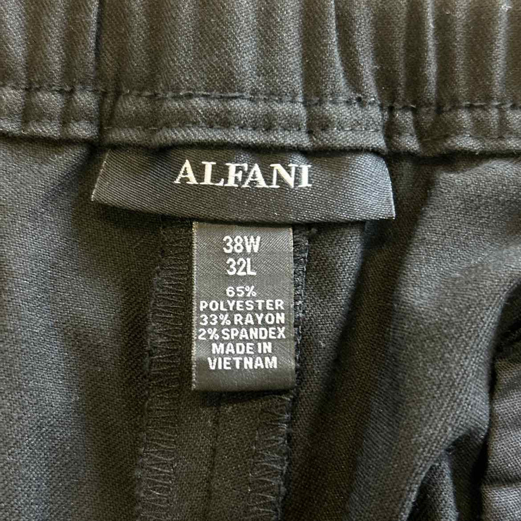 Alfani Men's Refined Cargo Pants, Created for Macy's - Deep Black - 38x32