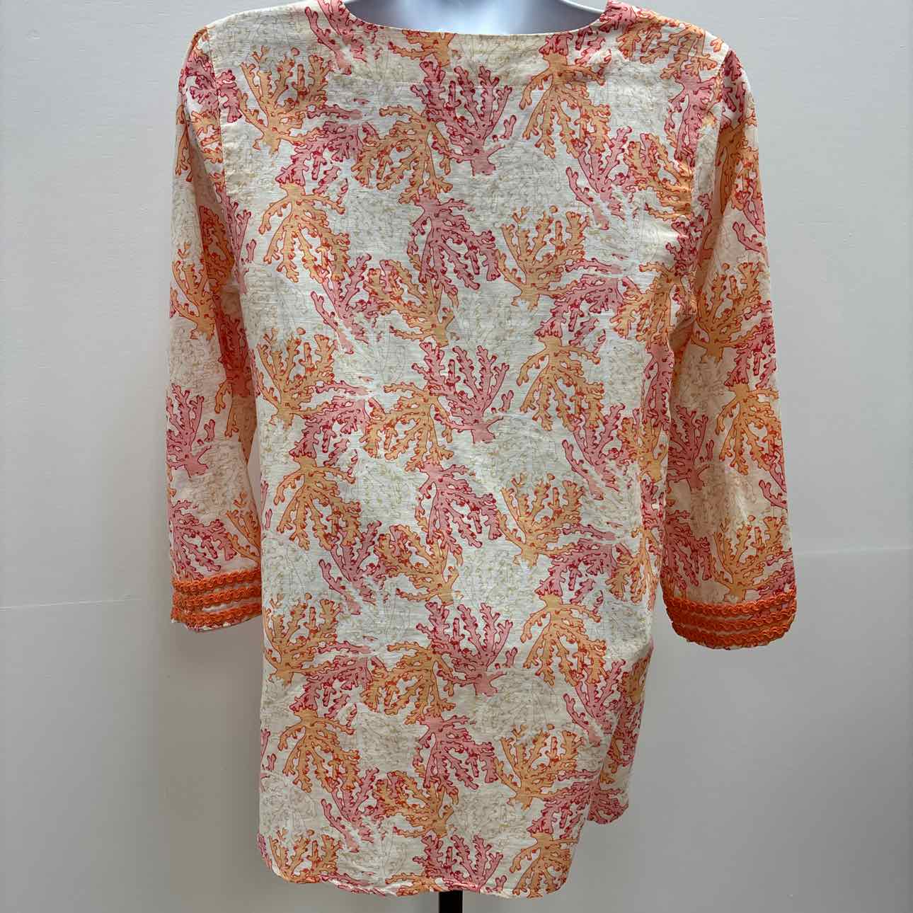 J Jill Size XSP Orange & White Blouse LS