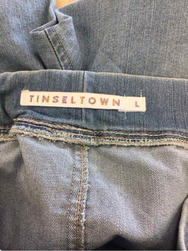 TINSELTOWN Size L High Rise Sporty Utility Jogger Pants - Light Wash