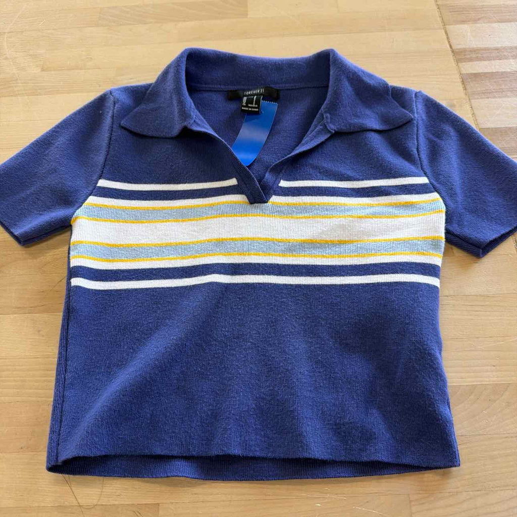 Forever 21 Size S Blue Preloved Polo