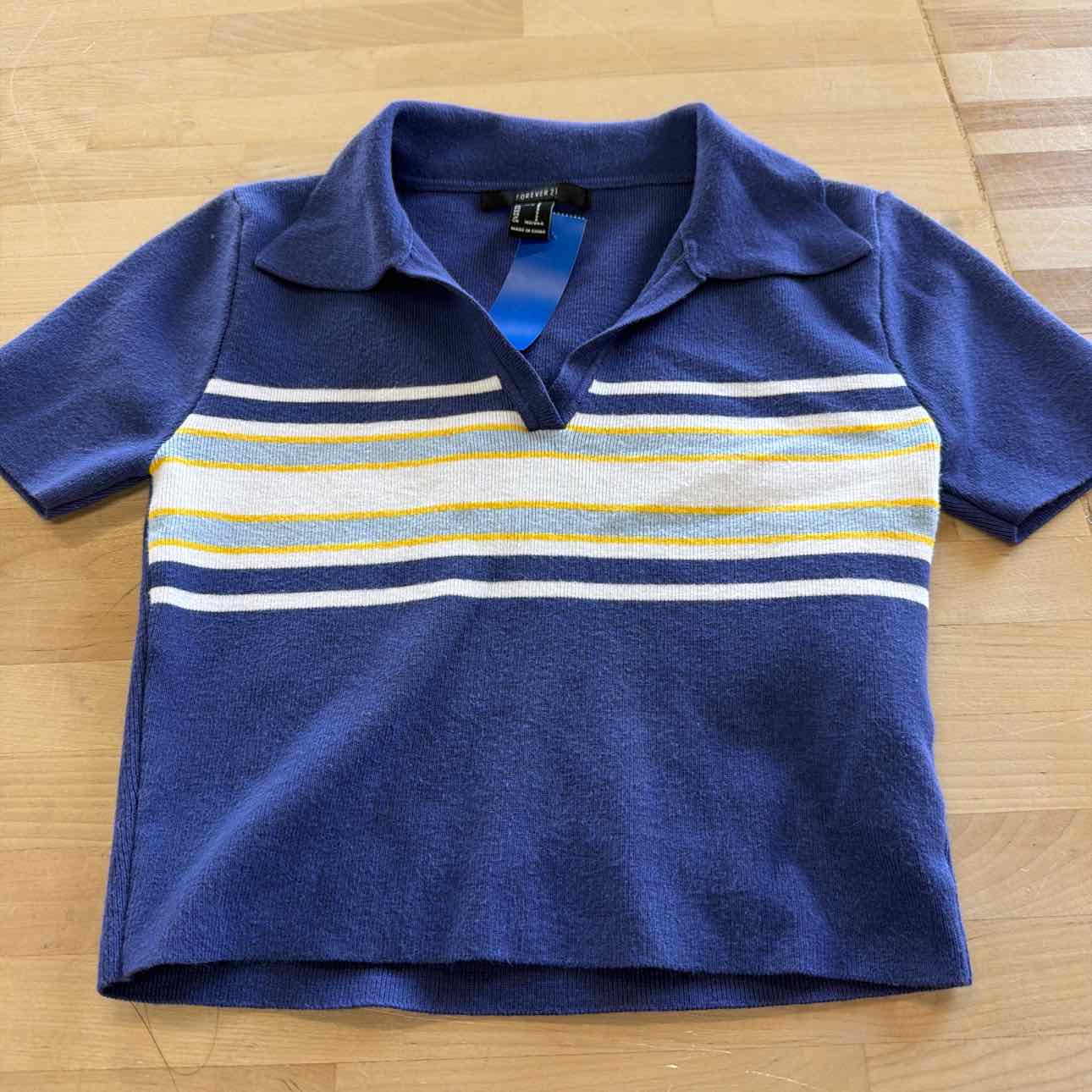 Forever 21 Size S Blue Preloved Polo
