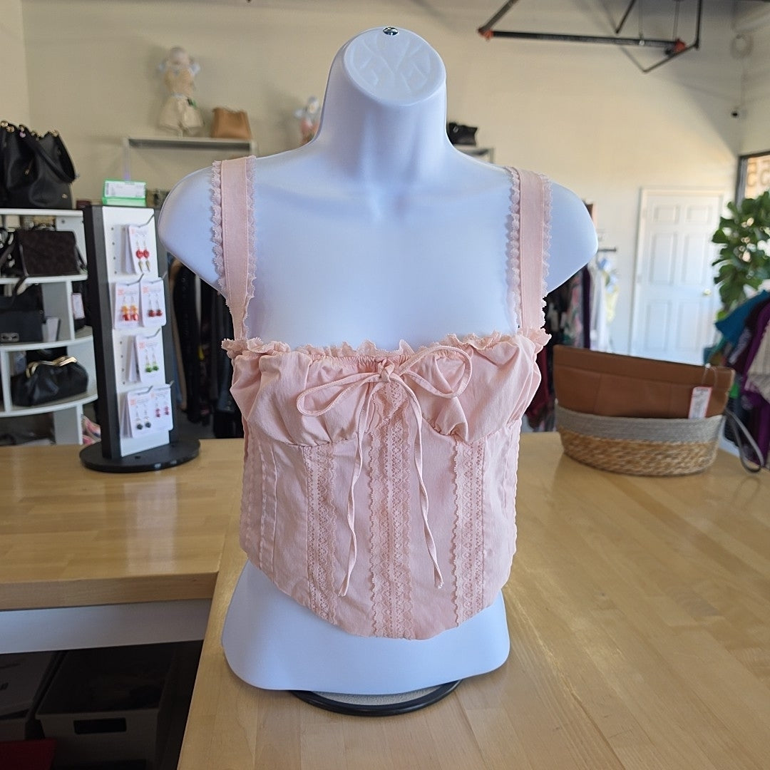 Beverly & Beck Size S Pink Lace Preloved Corset