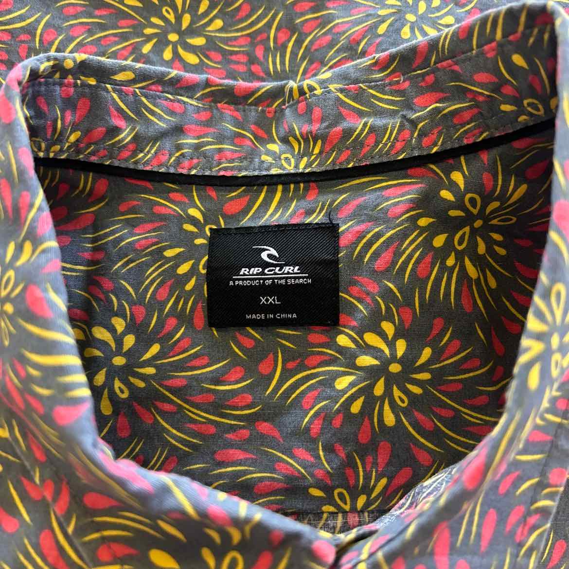 Rip Curl Size XXL Grey Preloved MENS Button Down Shirt