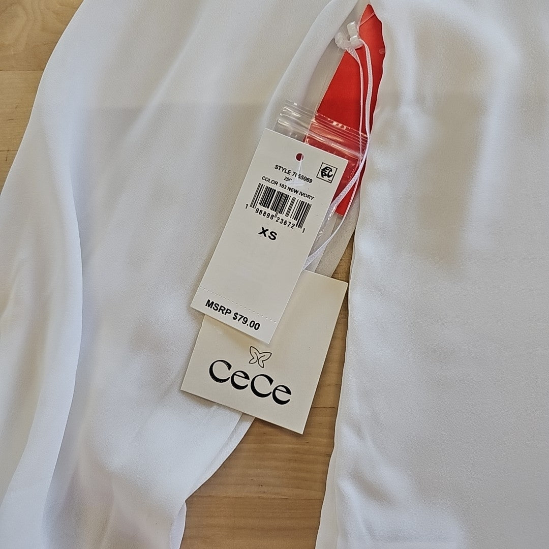 CeCe Size XS White New Blouse
