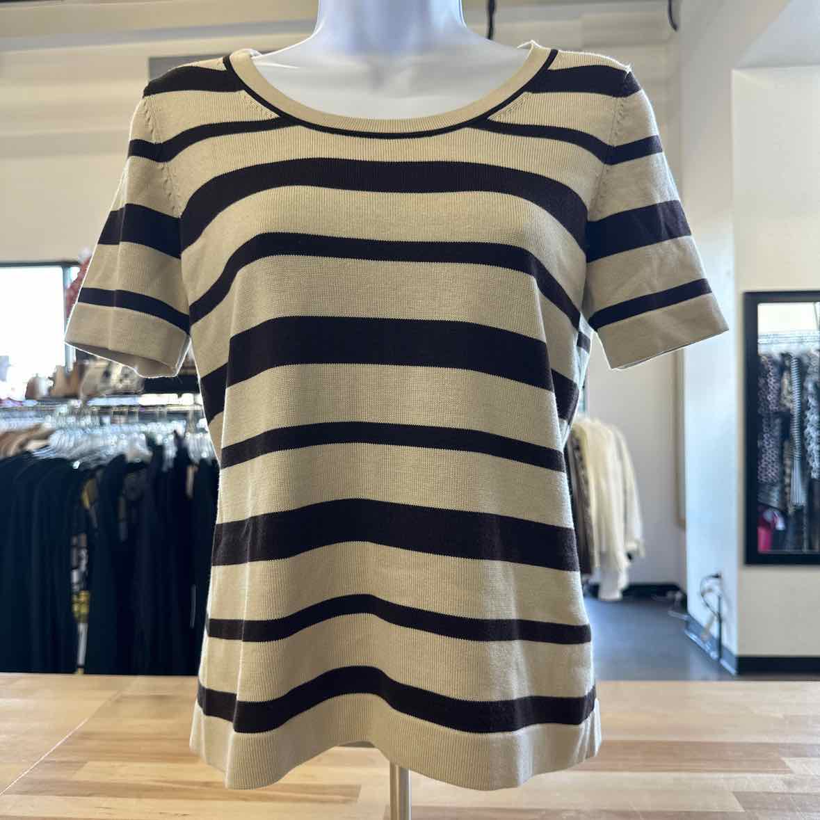 Brooks Bros. Size S Brown & White Blouse