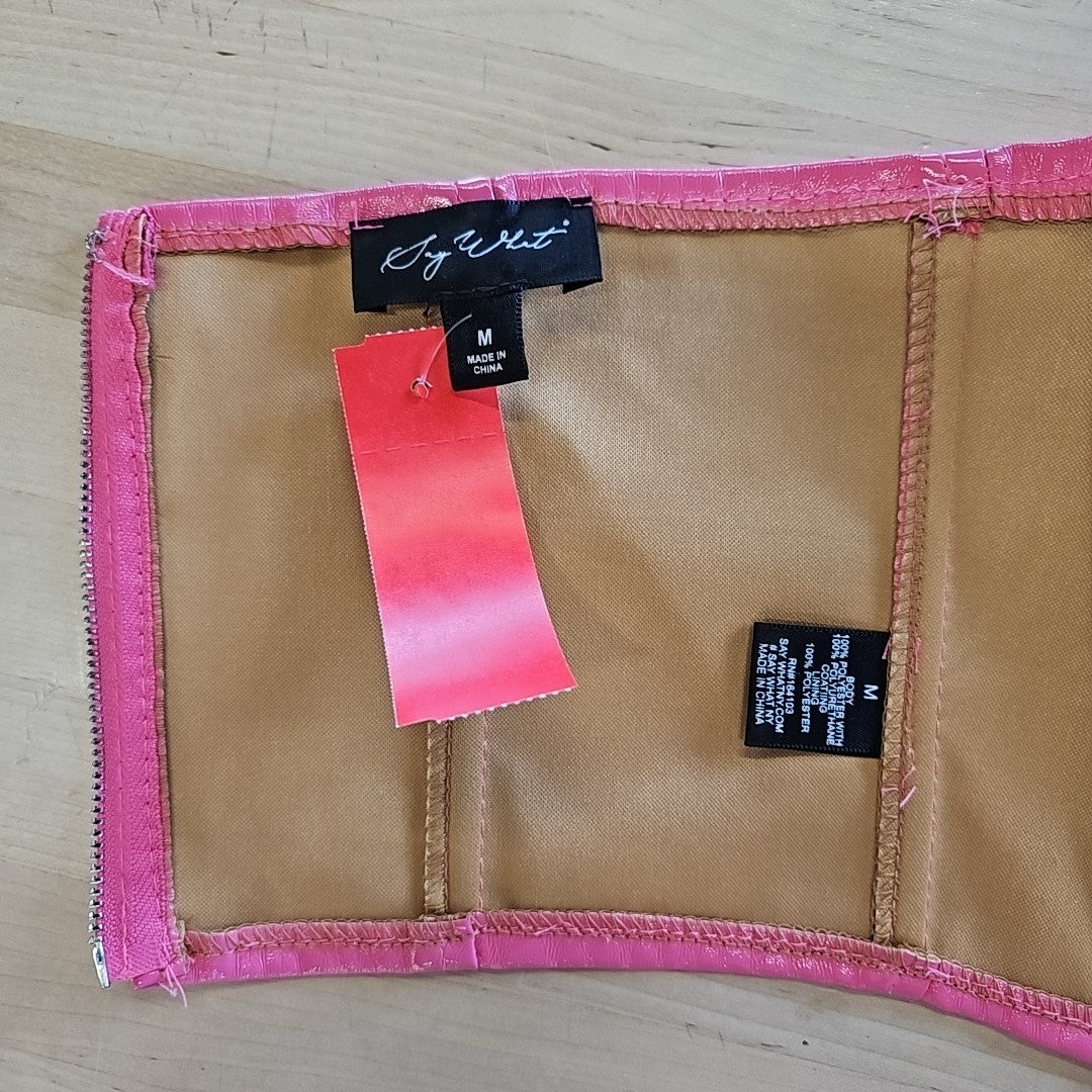 say what Size M Pink Polyester Preloved Corset