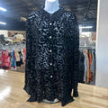 Spencer Jeremy Size XL Black Mesh Velvet Preloved Button Down LS