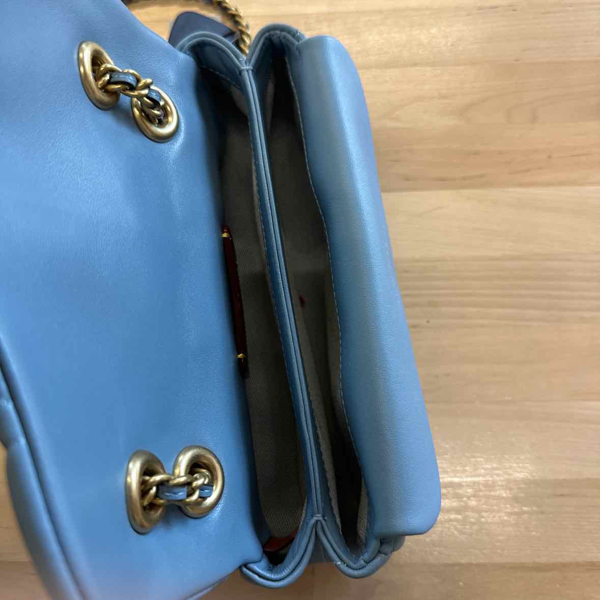 COACH Quilted Leather Mini Tabby Sho BrassBluebell