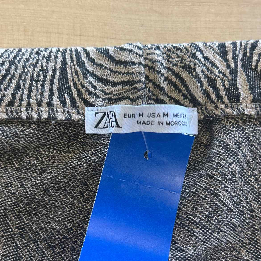 zara Size M Black Tan Preloved Pants