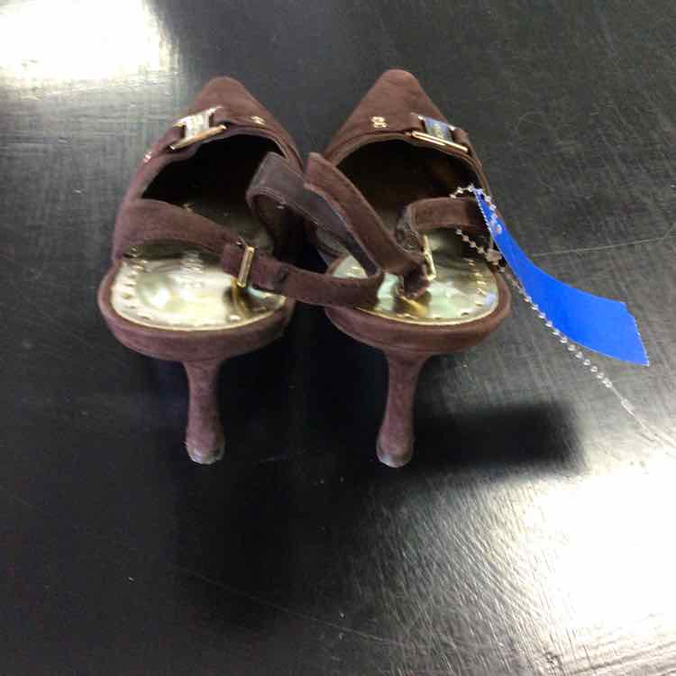 BCBG Shoe Size 6.5 Brown Suede Slingbacks