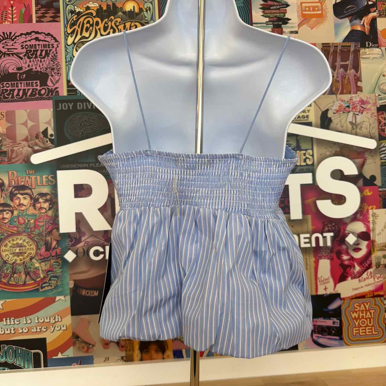 Madden Girl Size M Poplin Bubble Tank Top
