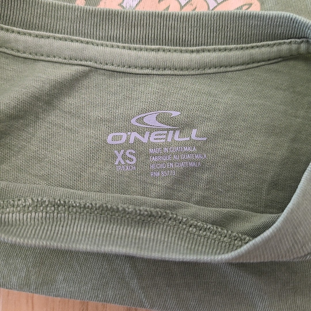 O'Neil Size XS Thruster Graphic Print Cotton T-Shirt - Oil Green