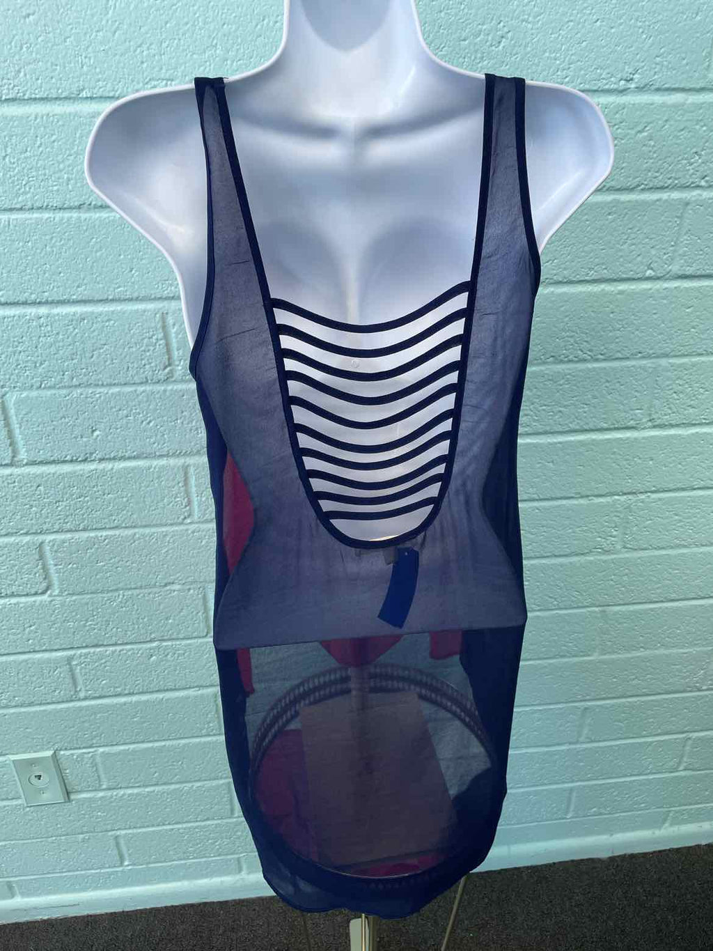 double zero Size S Pink & Blue Tank