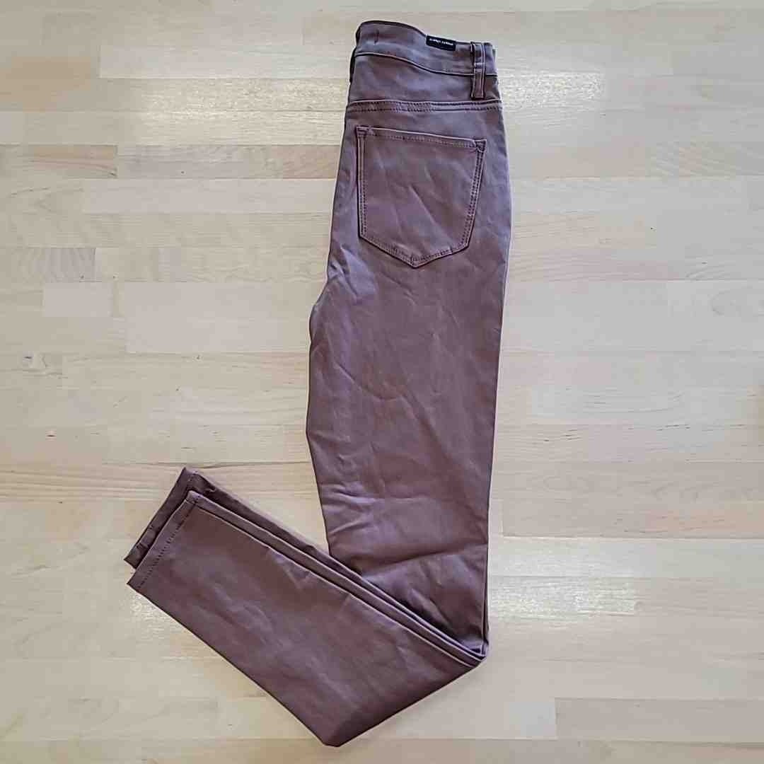 Almost Famous Size 0 Faux-Leather Exposed-Button High-Rise Skinny Brown Jeans