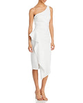 Aqua Formal Size 6 White Scuba MIDI Sheath Dress